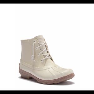 Sperry rain boots.